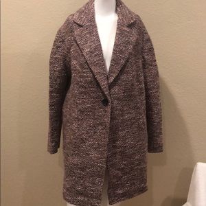 Womens ASOS Jacket Pink Tweed Peacoat Sz 0